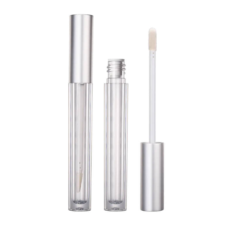 What impact does the combination of aluminum caps and PET bottles have on the sealing and durability of Slim round lip gloss tube?